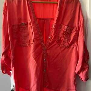 Zara Bright Coral Top